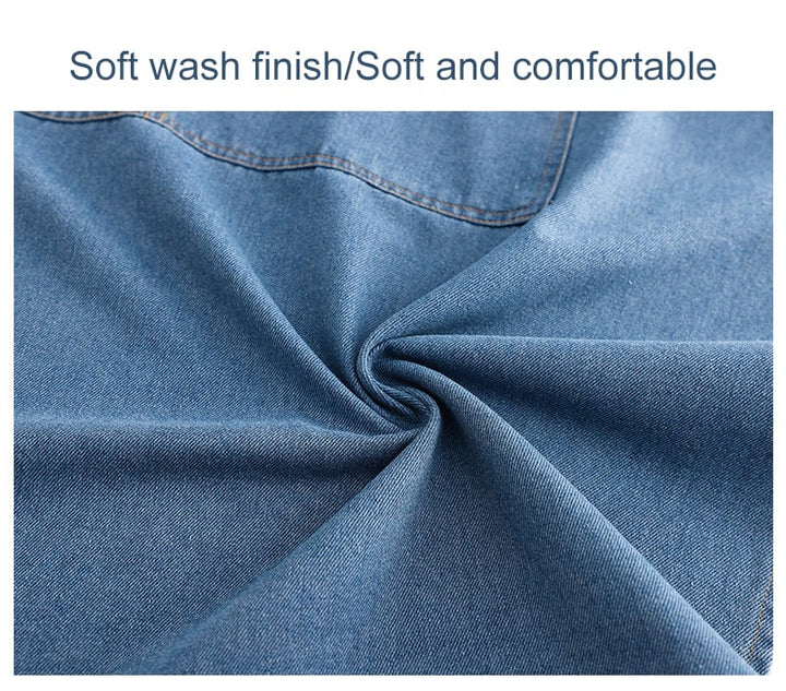 Stylová denimová zástěra s nastavitelnými ramínky