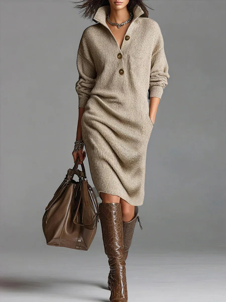 Britt | Elegantní midi šaty s výstřihem